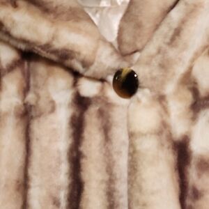 Pamela McCoy Cream and Brown Faux Fur  Coat Jacket